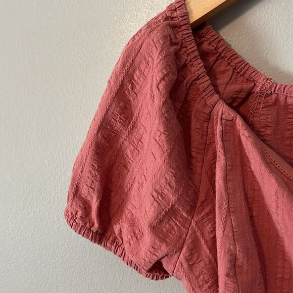 New! Lottie Moss Pacsun Textured Wrap Crop Top Size Medium Mauve NWT - Picture 3 of 11